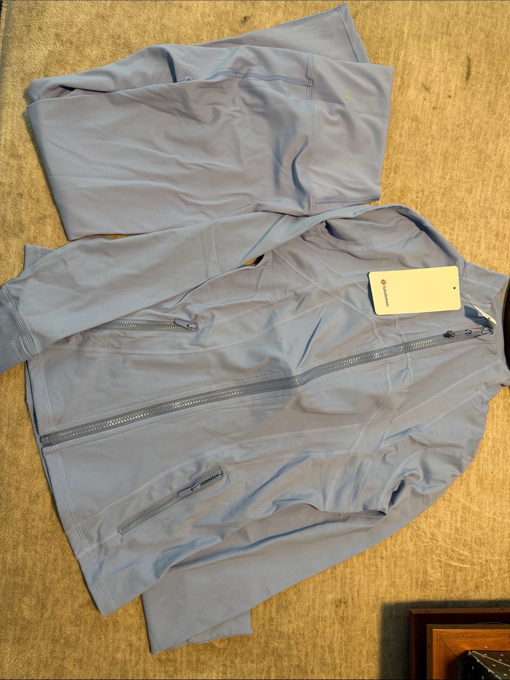 lululemon athletica Light Blue Full-Zip Athletic Jacket and leggings set size 4